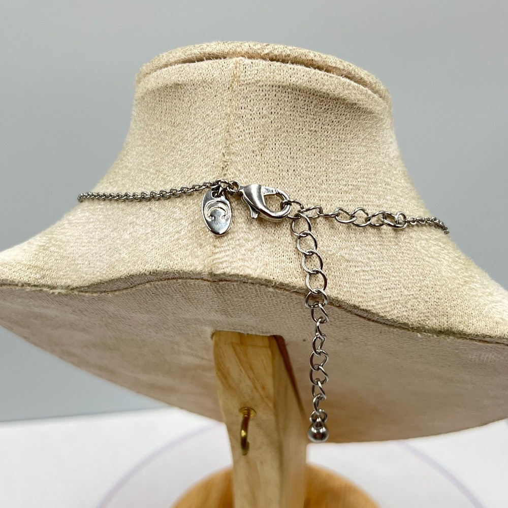 Vintage Charming Charlie Silver Tone Lavender CZ Station Necklace Retro Y2K Glam - Picture 10 of 11